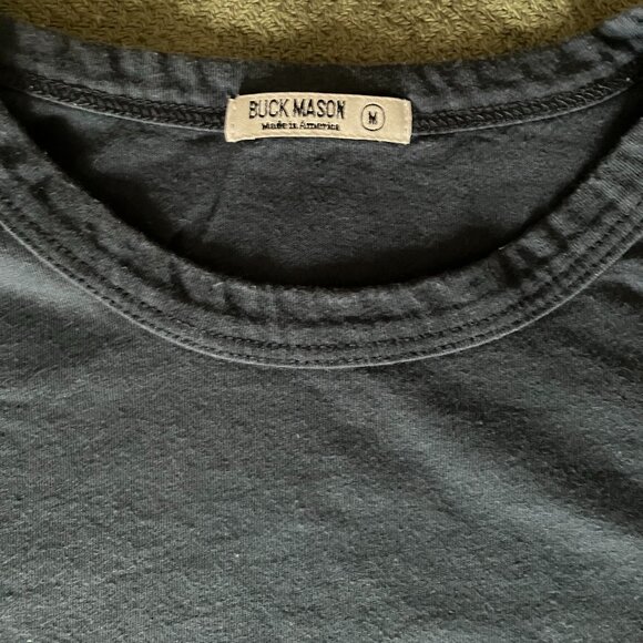 Buck Mason Pima Classic Tee Navy - Picture 2 of 3